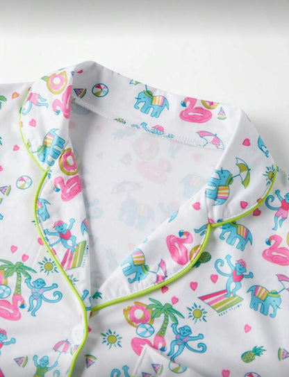 Cartoon Monkeys at the Beach Pajama Set