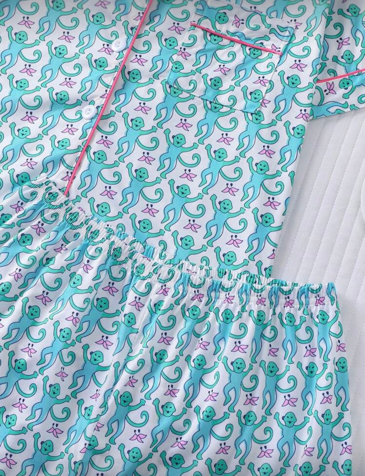 Fun Monkey Print Pajama Set