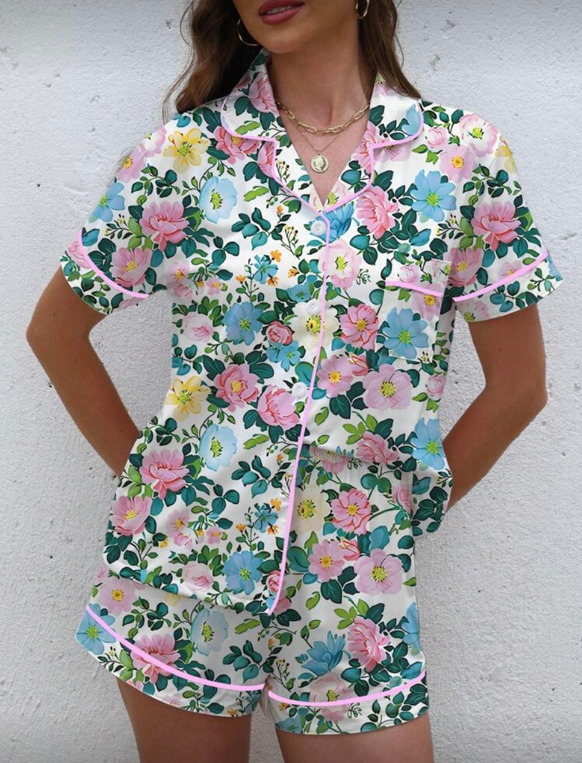 Floral Print Pajama Set